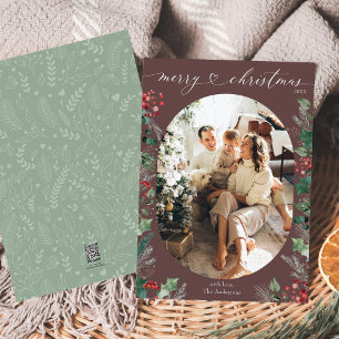 Cartão De Festividades Placas de Natais vintages de Fotografia Mauve Mode