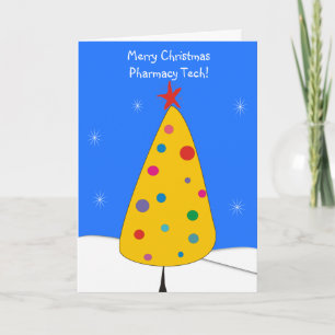 Cartão De Festividades Placas de natal da Farmácia Tech #4 Azul