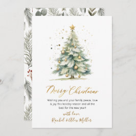 Cartão De Festividades Placas de Natal Não Fotográficas de Árvore de Scri