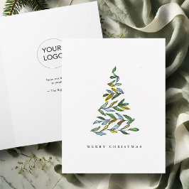 Cartão De Festividades Placas de Natal para Empresas com Árvore Botânica