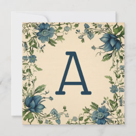 Cartão De Festividades Placas monográficas em Folha Azul e Verde Astronau