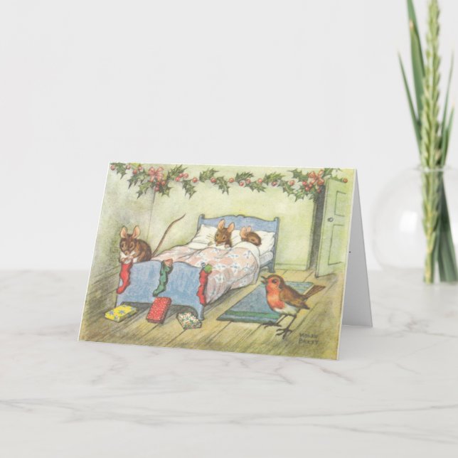 Cartão De Festividades Placas natais vintages (Frente)