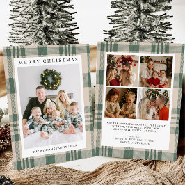 Cartão De Festividades Plaid Christmas Card with Photo Holiday Card