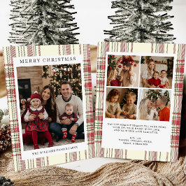 Cartão De Festividades Plaid Christmas Card with Photo Holiday Card