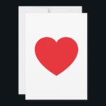 Cartão De Festividades Plain Modern White Red Love Heart Graphic<br><div class="desc">Plain Minimalist Modern Designs. They're all simple,  attractive,  unique.</div>