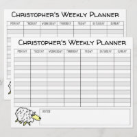 Planejador Semanal para Personalizar com o Nome em