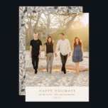 Cartão De Festividades Plano Vertical Elegante Botânico da Cinza de Fotog<br><div class="desc">Deseje aos seus amigos e família um Feliz feriado com estas bonitas cartas verticais com a sua foto favorita e uma bela design botânica nas cinzas.</div>