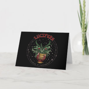 Cartão De Festividades Planta Diabo Preto Engraçado Lucifern Feliz Hallow