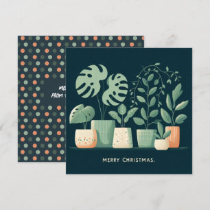 Cartão De Festividades Plantas De Laranja Verde-Vedadas De Chritmas