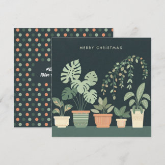 Cartão De Festividades Plantas De Vidro Laranja De Natal