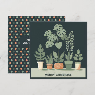Cartão De Festividades Plantas De Vidro Laranja De Natal