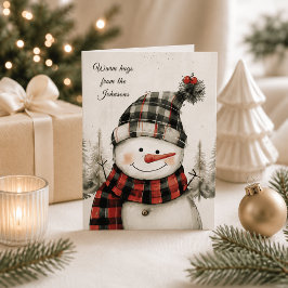 Cartão De Festividades Plaquinha de Natal Personalizada com Família e Xad
