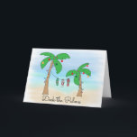 Cartão De Festividades Plataforma o Natal tropical da praia das palmas<br><div class="desc">© Cindy Bendel todos os direitos reservados.</div>