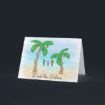 Cartão De Festividades Plataforma o Natal tropical da praia das palmas<br><div class="desc">© Cindy Bendel todos os direitos reservados.</div>