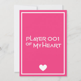 Cartão De Festividades "Player 001 of my heart" love card