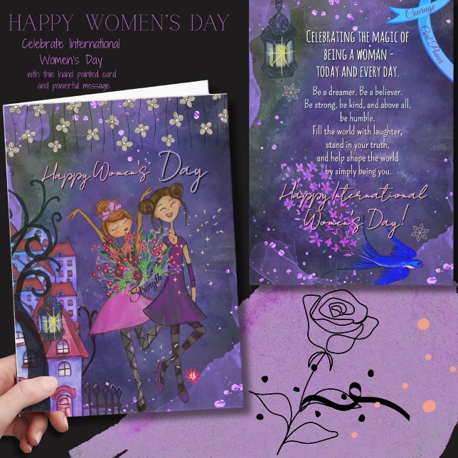 Cartão De Festividades Playful International Women’s Day Celebration Card (Playful International Women’s Day Celebration Card)