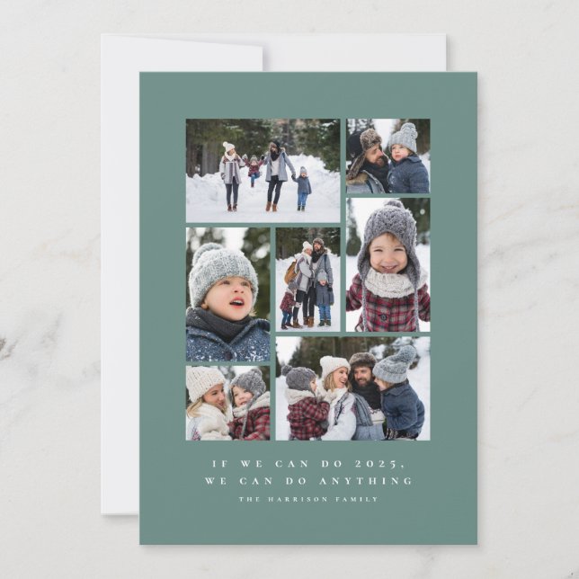 Cartão De Festividades Podemos fazer qualquer colagem de fotos de Ano Nov (Frente)