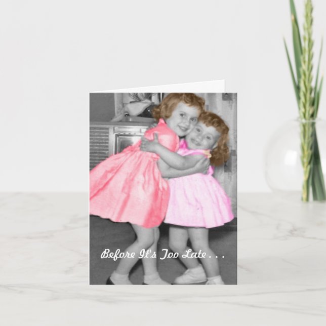 Cartão De Festividades Poema: Antes que estiver demasiado atrasado (Frente)