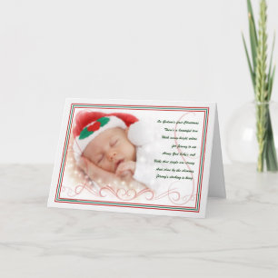 Cartão De Festividades Poema de Natal do Primeiro Filho de Deus com Nome 