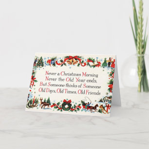 Cartão De Festividades Poema de Natal Vintage