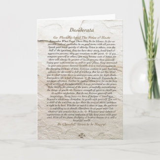 Cartão De Festividades Poema do DESIDERATA no Moonstone