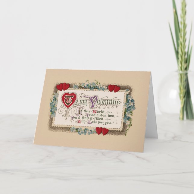 Cartão De Festividades Poema do namorados (Frente)