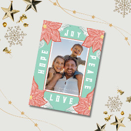 Cartão De Festividades Poinsétia Inspiradora Alegria Esperança Paz Amor