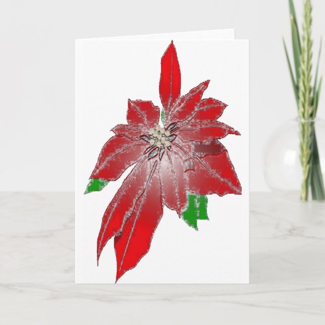 Cartão De Festividades poinsetta (Frente)