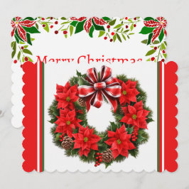 Cartão De Festividades Poinsettia Adicionar Assinatura e Saudação