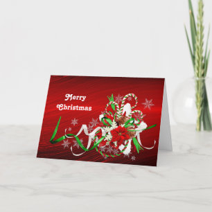 Cartão De Festividades Poinsettia Candy Cane Bouquet Christmas