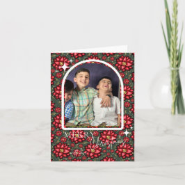Cartão De Festividades Poinsettia Christmas Card – Personalized