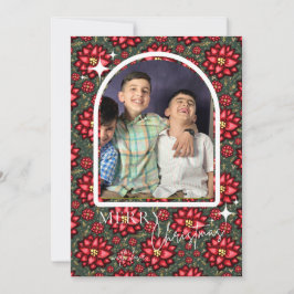 Cartão De Festividades Poinsettia Christmas Card – Personalized