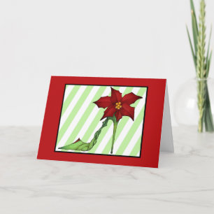 Cartão De Festividades Poinsettia Christmas Shoe Card