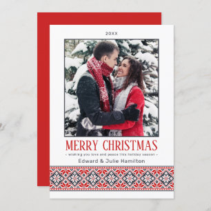 Cartão De Festividades Poinsettia de Arte Folclórica Moderna Foto