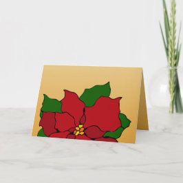 Cartão De Festividades Poinsettia de Vidro Colorido