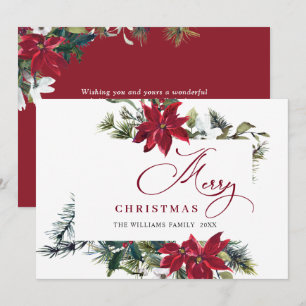 Cartão De Festividades Poinsettia Elegante Natal Visco Carta de Saudação