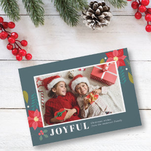 Cartão De Festividades Poinsettia Floral Cluster Green - Natal