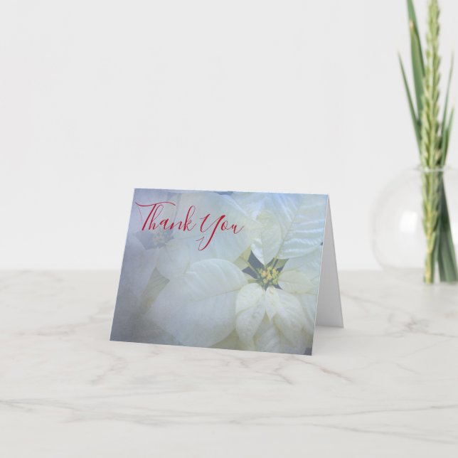 Cartão De Festividades Poinsettia funeral thank you card (Frente)