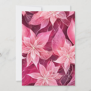 Cartão De Festividades Poinsettia Rosa Maciça Espessante
