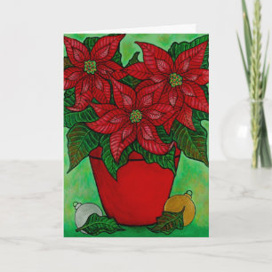 Cartão De Festividades "Poinsettia Time" Christmas Card