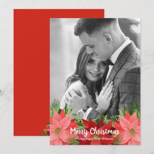 Cartão De Festividades Poinsettias Foto de Natal Floral