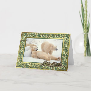 Cartão De Festividades Polar Bear Blank Christmas Card