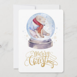Cartão De Festividades Polar Bear Winter Snow Feliz Natal
