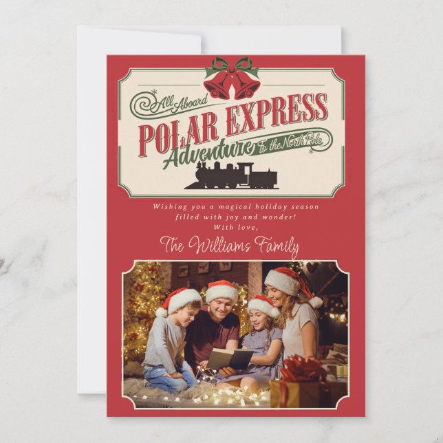 Cartão De Festividades Polar Express Train Adventure Believe In Christmas (Frente)