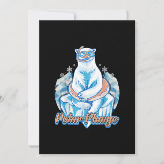Cartão De Festividades Polar Plunge Ice Jump Engraçado Urso Polar Engraça