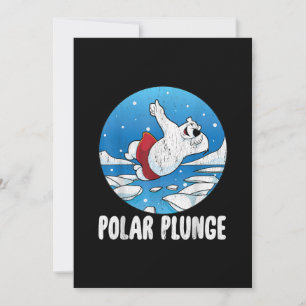 Cartão De Festividades Polar Plunge Ice Salta Urso Polar Natação de inv