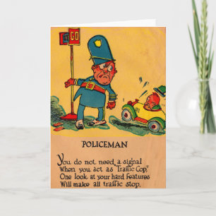 Cartão De Festividades Polícia de namorados de vinagre dos anos 30