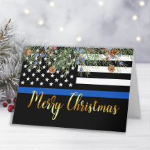 Polícia fina da linha azul de Natal da Polícia