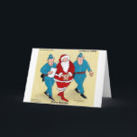 Cartão De Festividades Polícia Navidad Engraçada Papais noeis de Natal Pr<br><div class="desc">Você está vendo um chá, boné, caneca, cartão, ou outro presente ou colecionável pelos Cartões do Google, nº 1, classificados pelo Rick London Times. Este item apresenta o desenho animado da "Polícia Navidad", prêmio vencedor. Oferecemos um transporte rápido de relâmpago em todo o mundo e se você, por acaso, viver...</div>