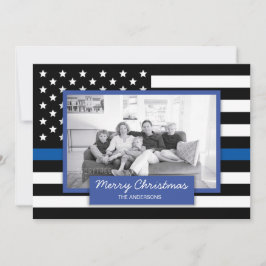 Cartão De Festividades Polícia Thin Blue Line - Bandeira Americana Dois C